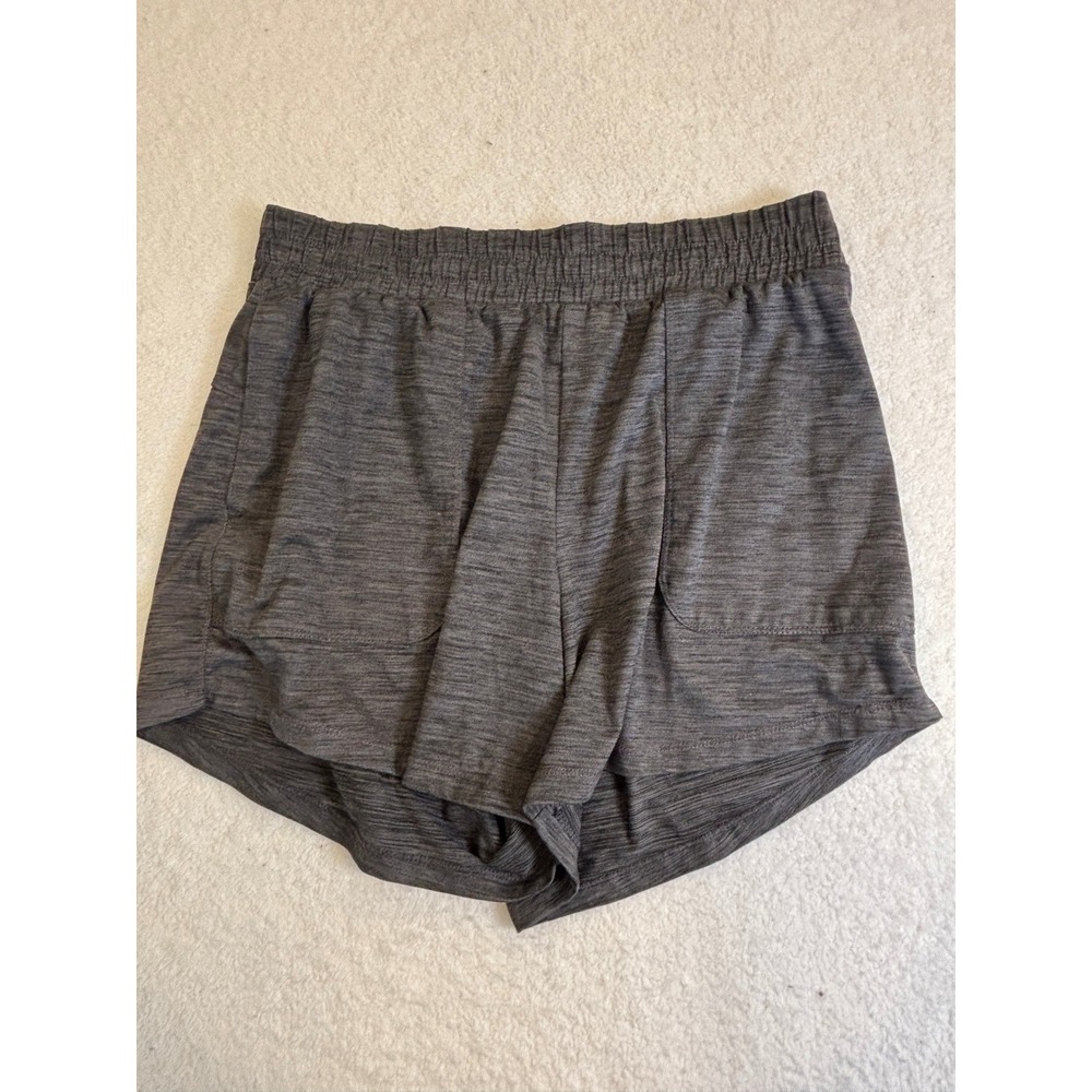 All In Motion Womens Athletic Shorts Gray Heathered Elastic Waist Pockets S
